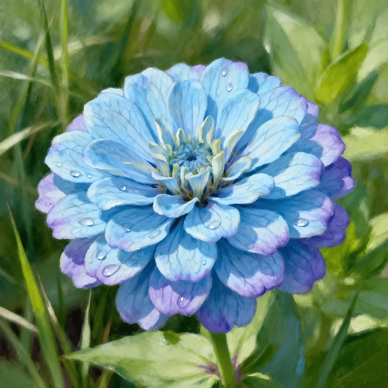 Sky Blue Zinnia Flower Seeds for Planting – Heirloom, Non-GMO, High Germination Organic Garden Seeds