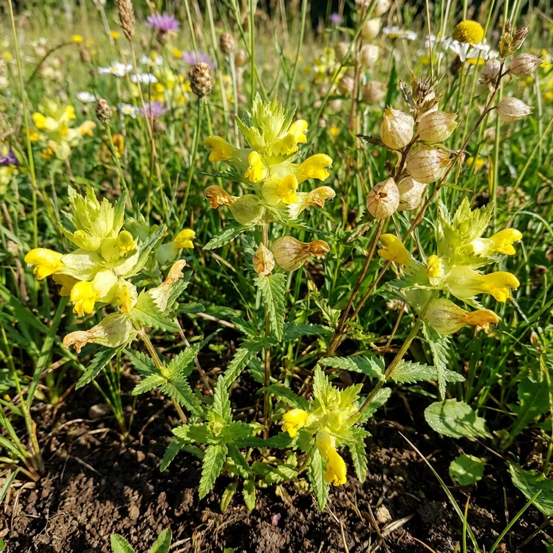 Yellow Rattle Flower Seeds (Rhinanthus minor) – Heirloom Wildflower Seeds for Meadows & Pollinator Gardens
