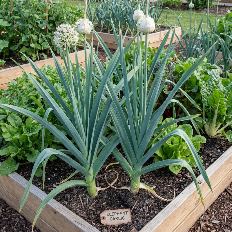 Allium ampeloprasum Elephant Garlic Seeds – White Heirloom Garlic Seeds for Home Gardening