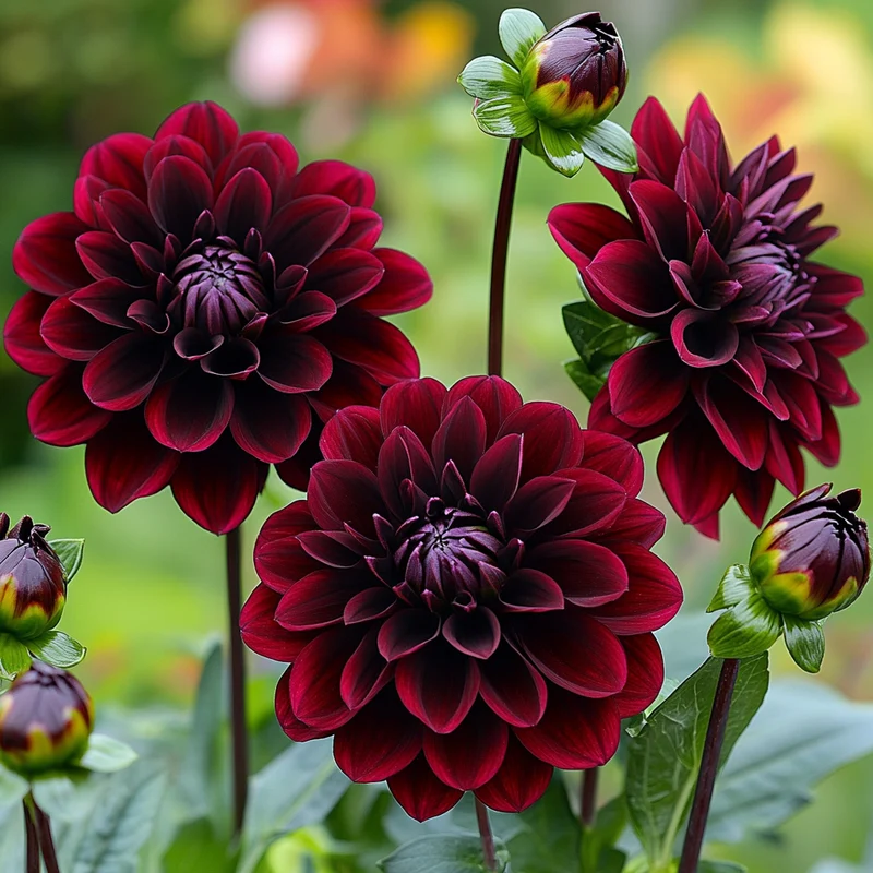 Mixed Burgundy and Black Dahlia Flower Seeds