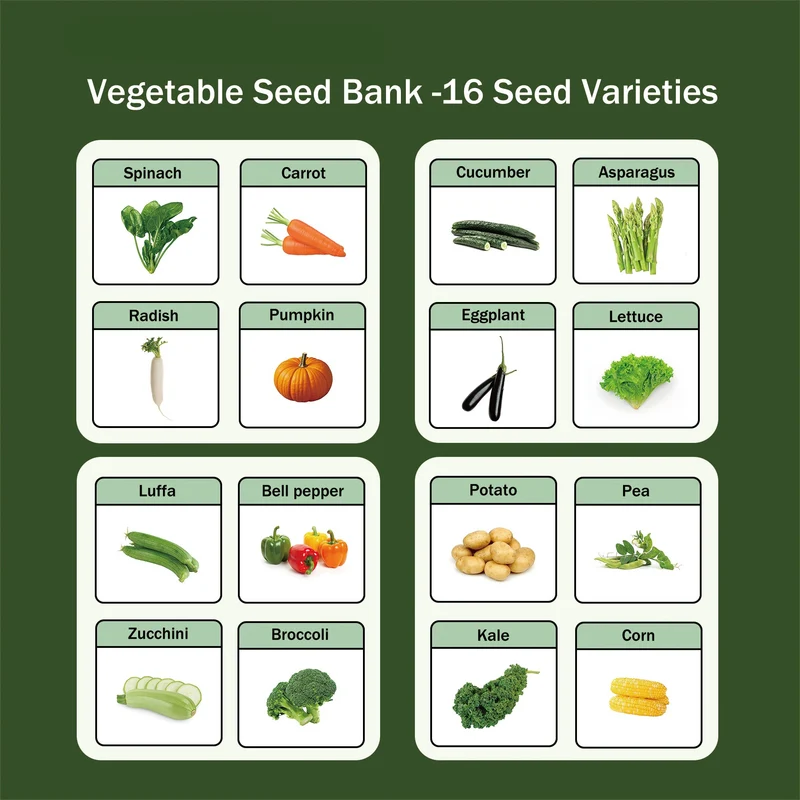 All-in-One Vegetable Seed Bank - 16 Seed Varieties