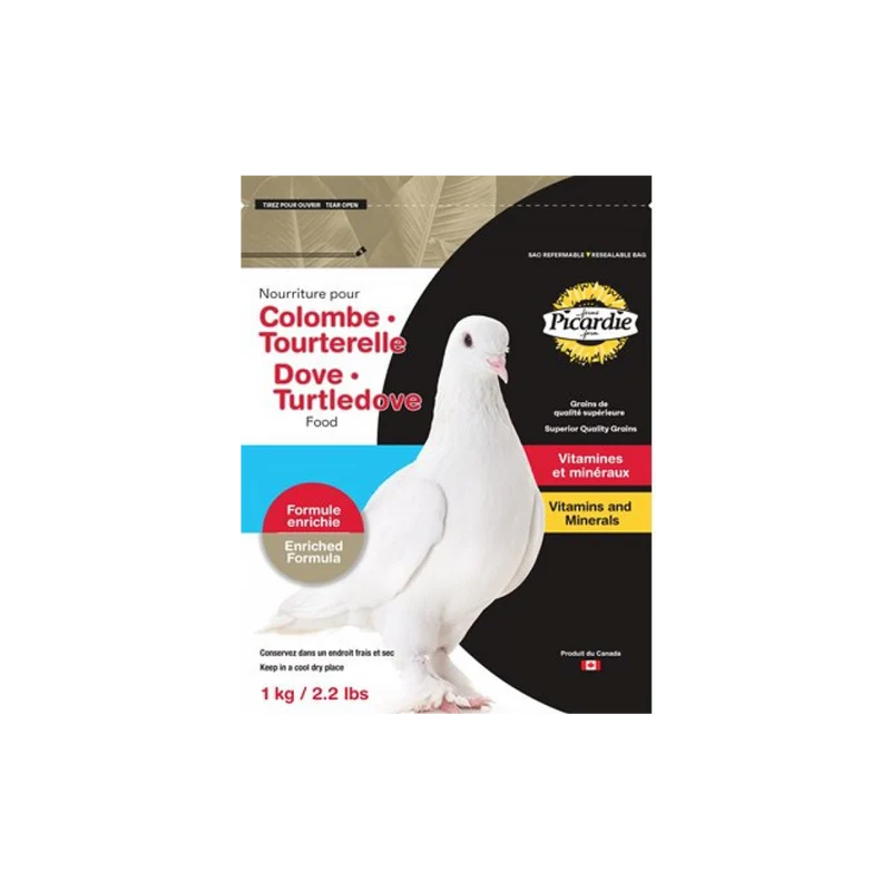 Nourriture vitaminée pour colombes et tourterelles Picardie – 1 kg