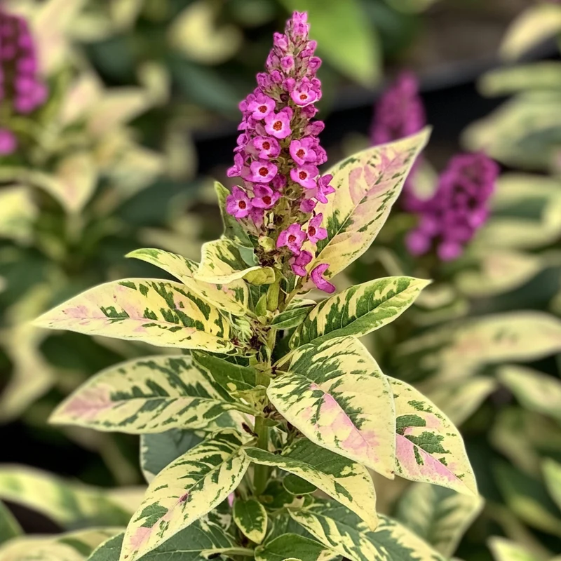 Harlequin Butterfly Bush Seeds – Buddleja davidii ‘Harlequin’ Variegated Foliage & Vibrant Blooms