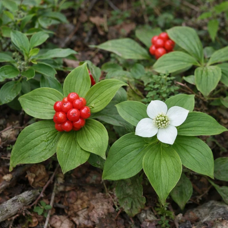 Quatre-temps ( Cornus canadensis )