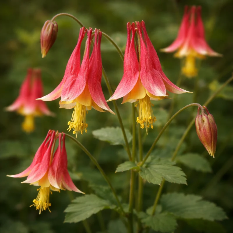 Ancolie du Canada ( Aquilegia canadensis )