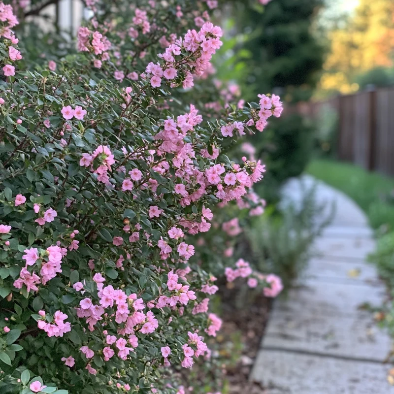 Compact Evergreen Pink Flower Seeds – Soft Pink Ruffled Blooms on Hardy Shrub