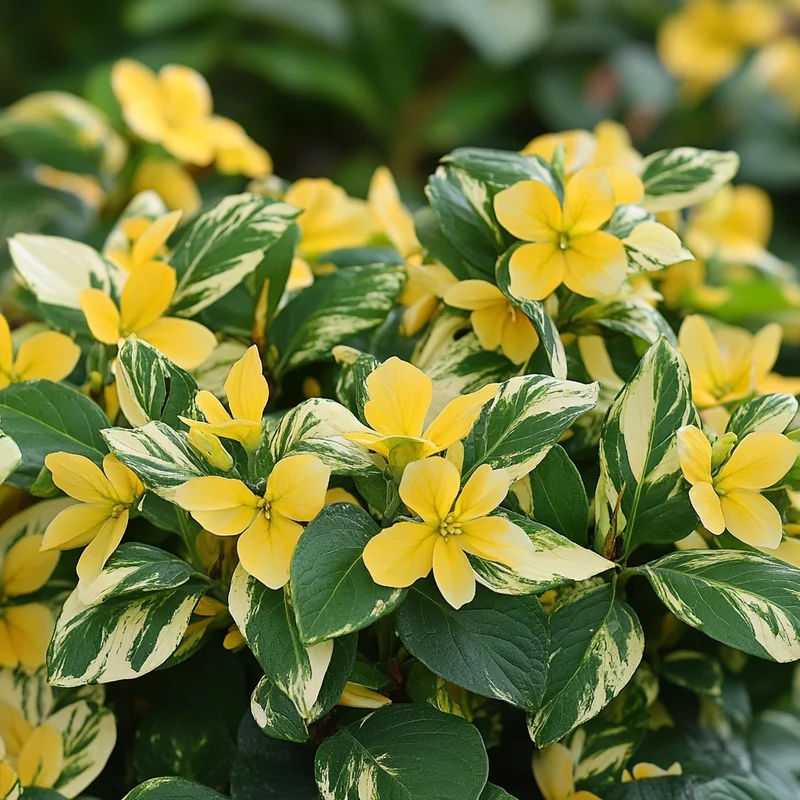Variegated Yellow Flowering Shrub Seeds – Unique Foliage & Bright Spring Blooms