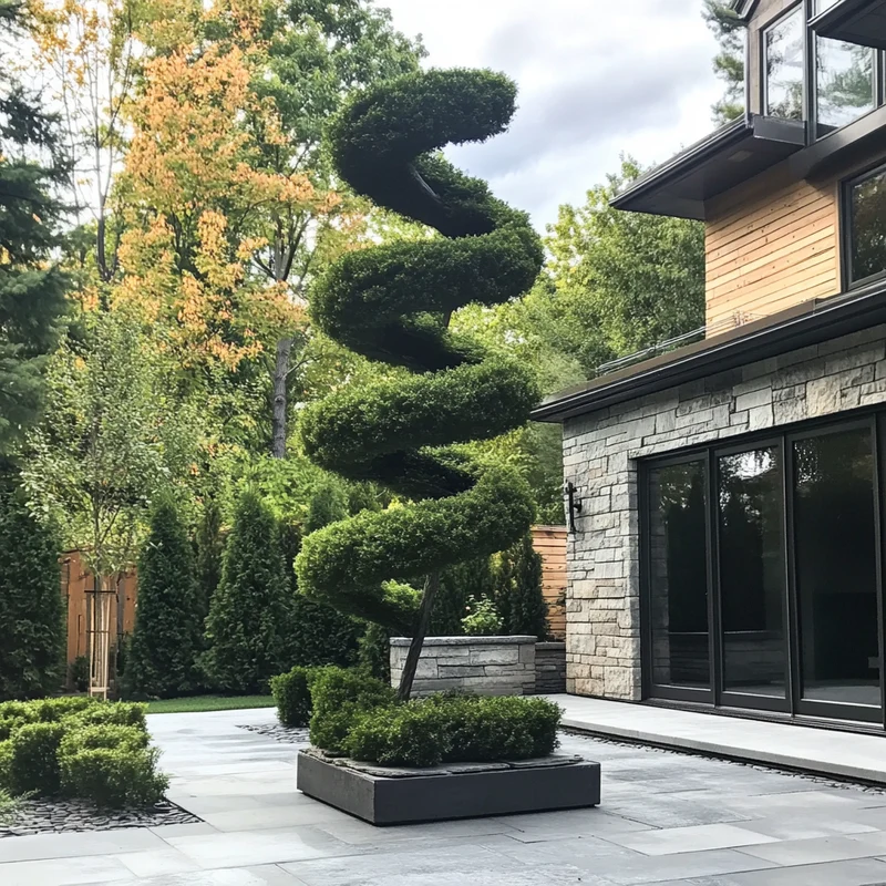 Twisting Evergreen Seeds – Unique Sculptural Form for Modern Gardens & Landscapes