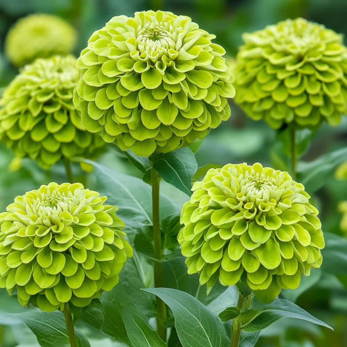 Green Zinnia Seeds – Unique Lime & Chartreuse Blooms for Garden Planting