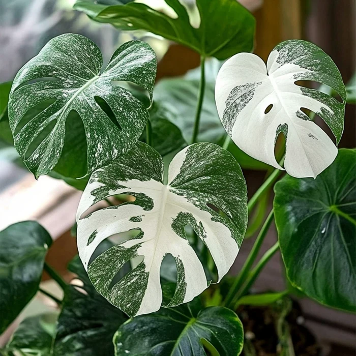 Monstera Siltepecana Seeds – Rare Silver & Green Foliage Climbing Vine for Indoor & Outdoor Gardens