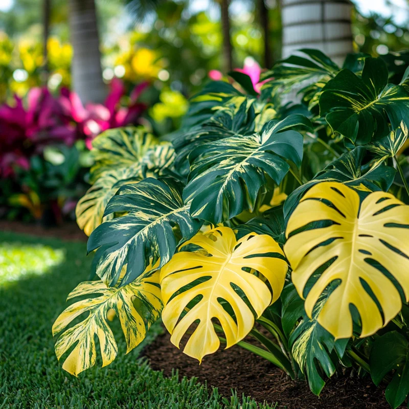 Variegated Monstera Aurea Seeds – Rare Green & Golden-Yellow Foliage Plant