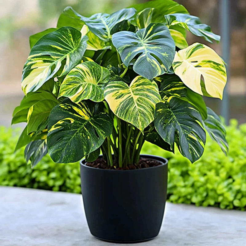 Variegated Monstera Aurea Seeds – Rare Green & Golden-Yellow Foliage Plant