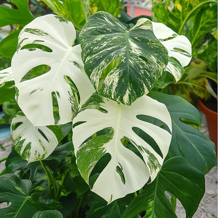 Variegated Monstera Albo Seeds – White & Green Foliage Houseplant for Indoor Gardens