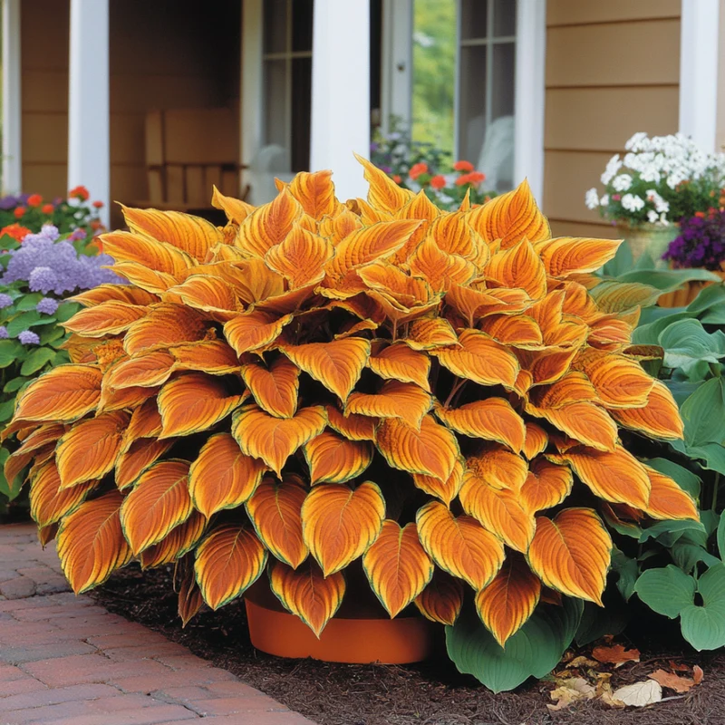 Rare Orange Hosta Plant Seeds Unique and Vibrant Shade Garden Perennial