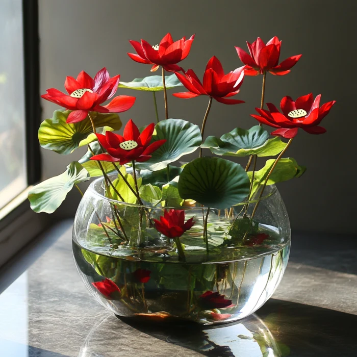 Premium Red Lotus Flower Seeds, Grow Stunning Blooms