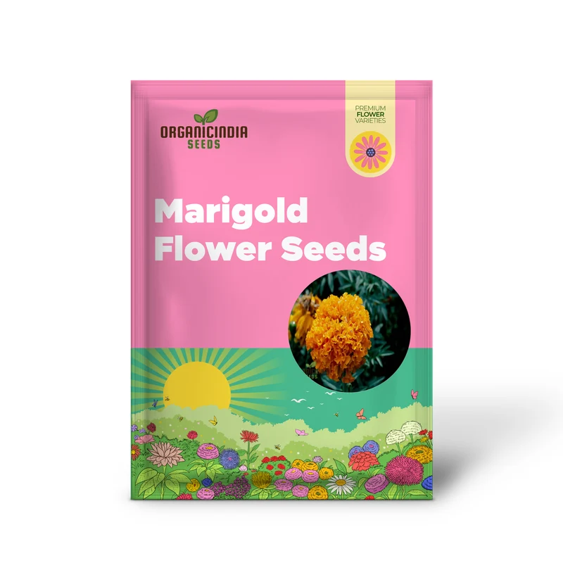 Mexican Golden Yellow Color Marigold Flower Seeds Radiant Blooms for Your Garden Oasis, Premium Flower Seeds for Successful Planting and Gardening