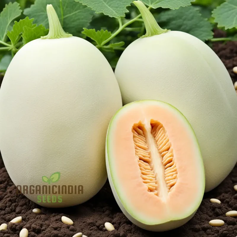 Pure Pearls Oval White Muskmelon fruit Seeds, Experience the Exquisite Essence of Gardening, Cultivating Your Own Delicate, Sweet Melons