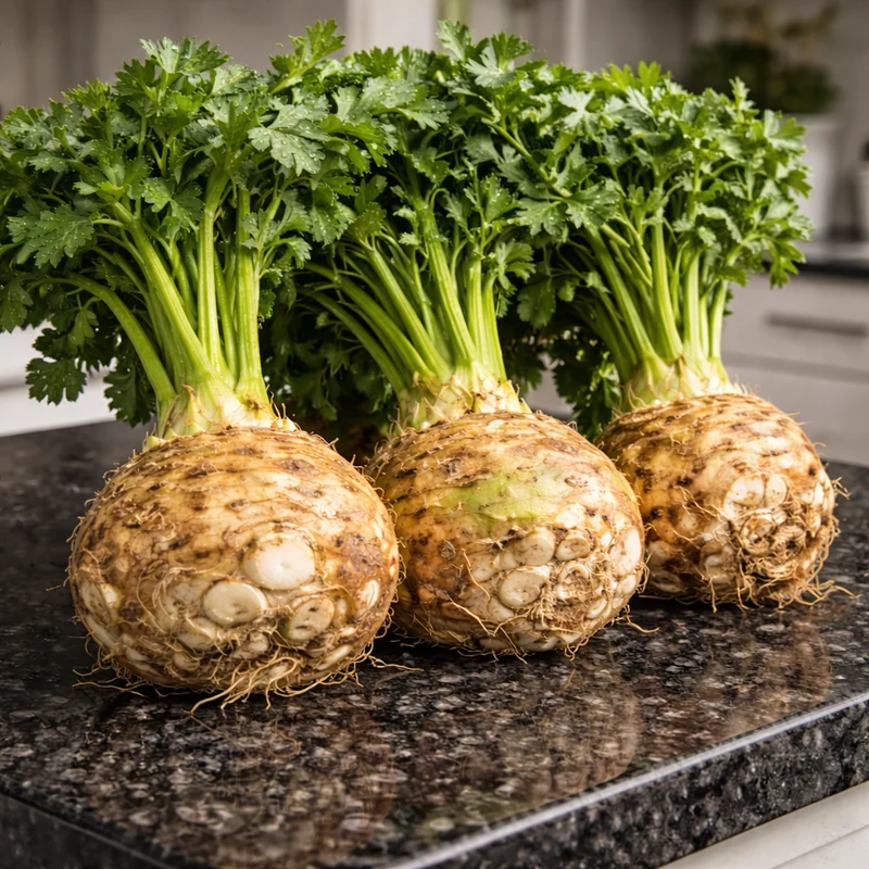 Céleri-rave bio ( Apium graveolens var. rapaceum ‘Balena’)