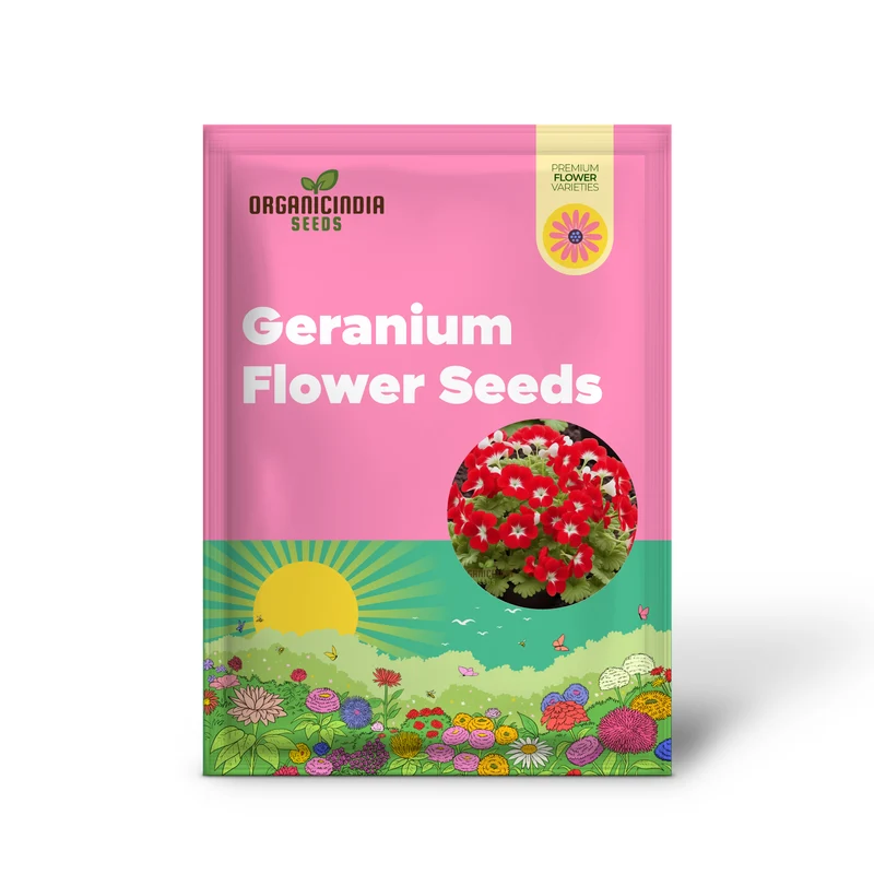 Red White Geranium Flower Seeds, Classic Garden Blooms, Easy-to-Grow