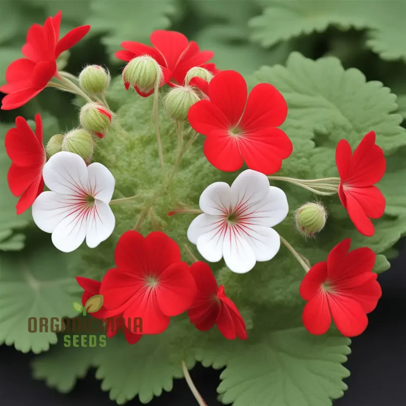 Red White Geranium Flower Seeds, Classic Garden Blooms, Easy-to-Grow
