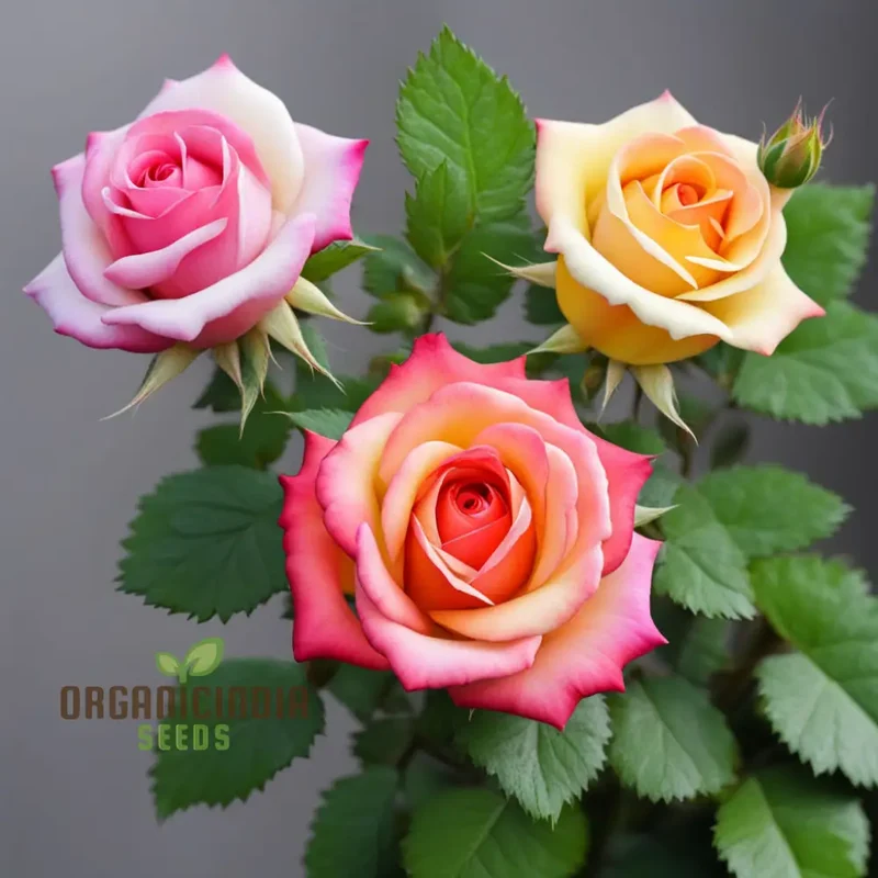 Tricolour Rose Seeds – Vibrant Multicolor Blooms for Garden Planting