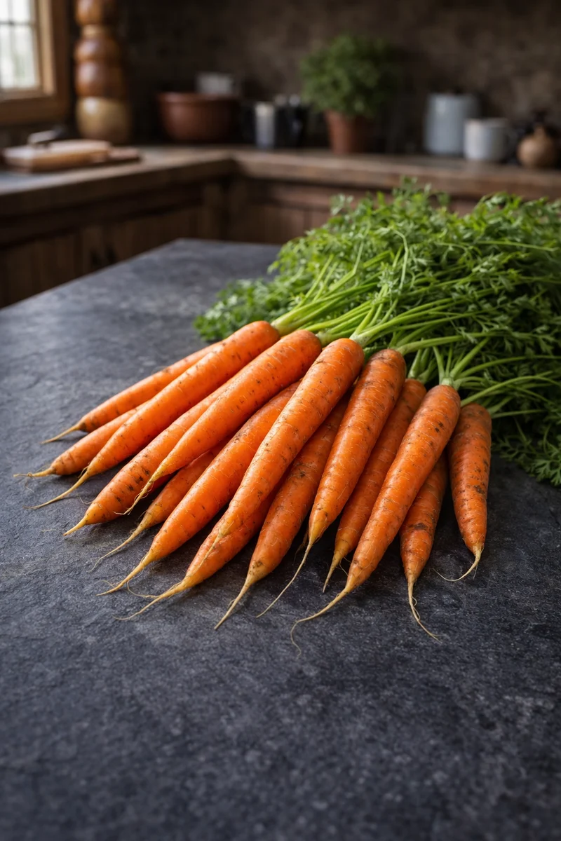 Carotte bio ( Daucus carota ‘Nantaise’)