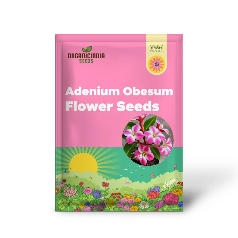 Pink Adenium Obesum Flower Seeds – Stunning Desert Rose Blooms for Pots, Bonsai Displays, Outdoor Gardens & Decorative Landscaping