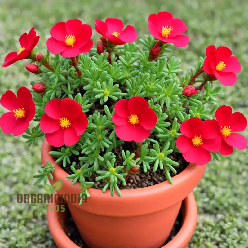 Red Portulaca Flower Seeds – Resilient, Eye-Catching Blooms for Hot Climates, Pots, Garden Beds & Sunny Outdoor Spaces