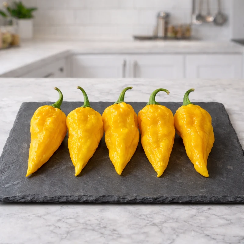 Piment fort ‘Devil's Tongue Jaune’ ( Capsicum chinense )