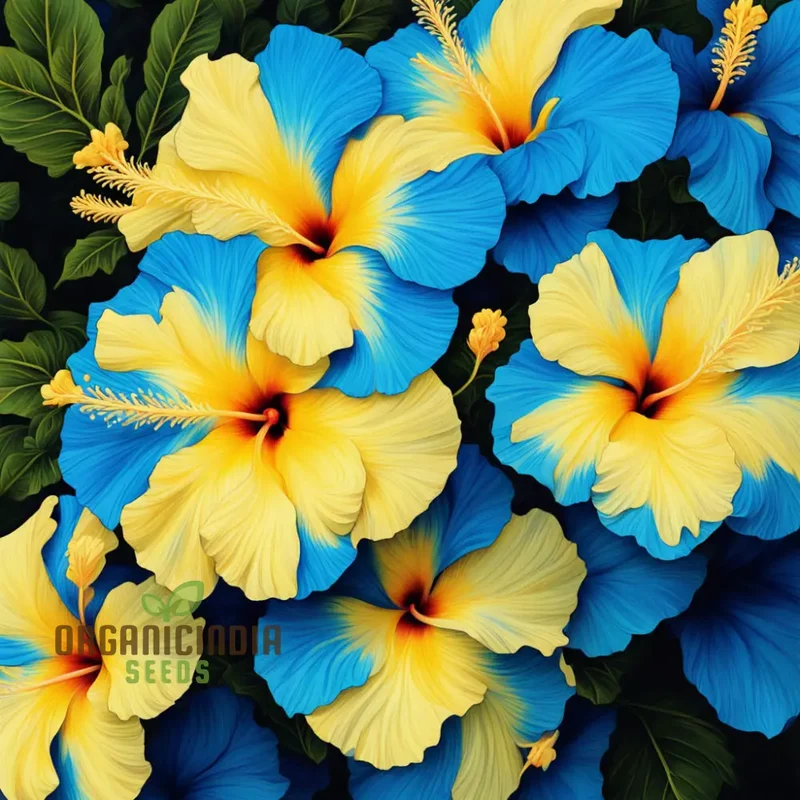 Yellow Blue Hibiscus Flower Seeds, Add Vibrant Colors to Your Garden