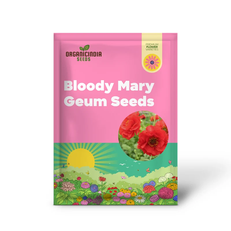 Double Bloody Mary Geum Seeds – Vibrant Blooms for Garden Planting, Deer Resistant