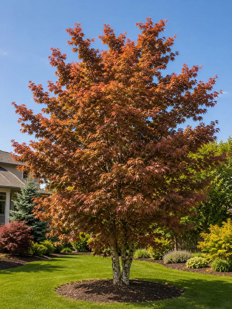 Érable Northern Glow® ( Acer pseudosieboldianum × Acer palmatum ‘Hasselkus’)