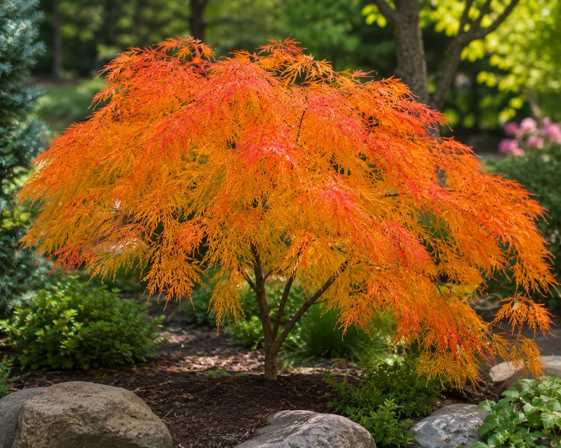 Érable japonais Waterfall ( Acer palmatum var. dissectum ‘Waterfall’)