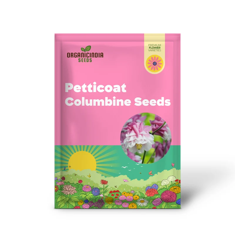 Pink Petticoat Columbine Seeds Perennial Hardy Flower Deer And Rabbit Resistant Low Maintenance And GMO-Free Perfect for Potted Plants, Borders, and Outdoor Gardens