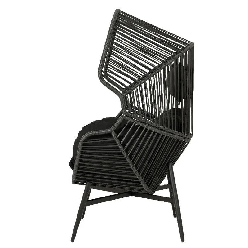 Chaise œuf en rotin noir – Collection Fermo