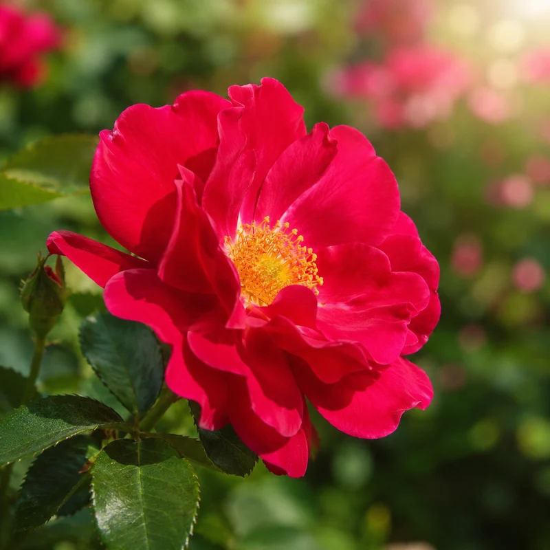 Rosier rustique grimpant ‘Henry Kelsey’ ( Rosa ‘Henry Kelsey’)