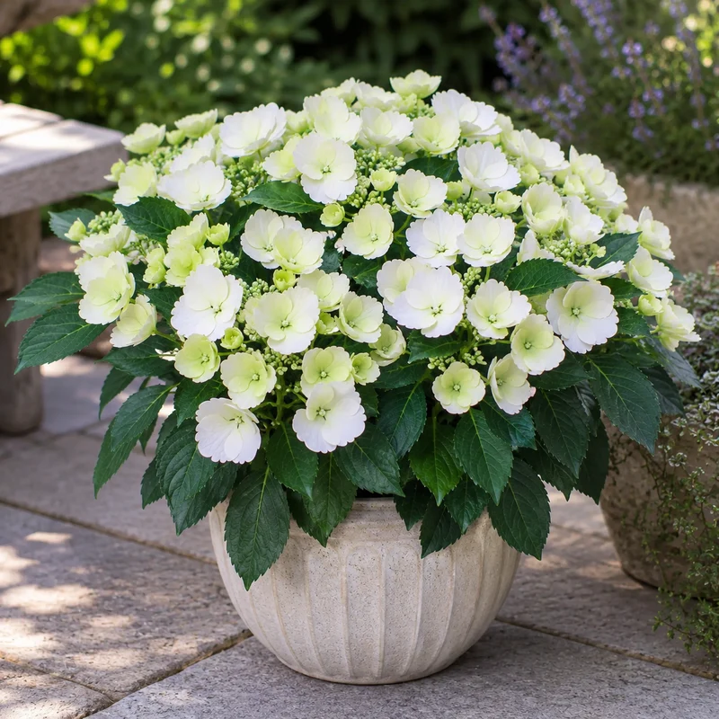 Hortensia ‘Fairytrail Bride’ ( Hydrangea × ‘Fairytrail Bride’)