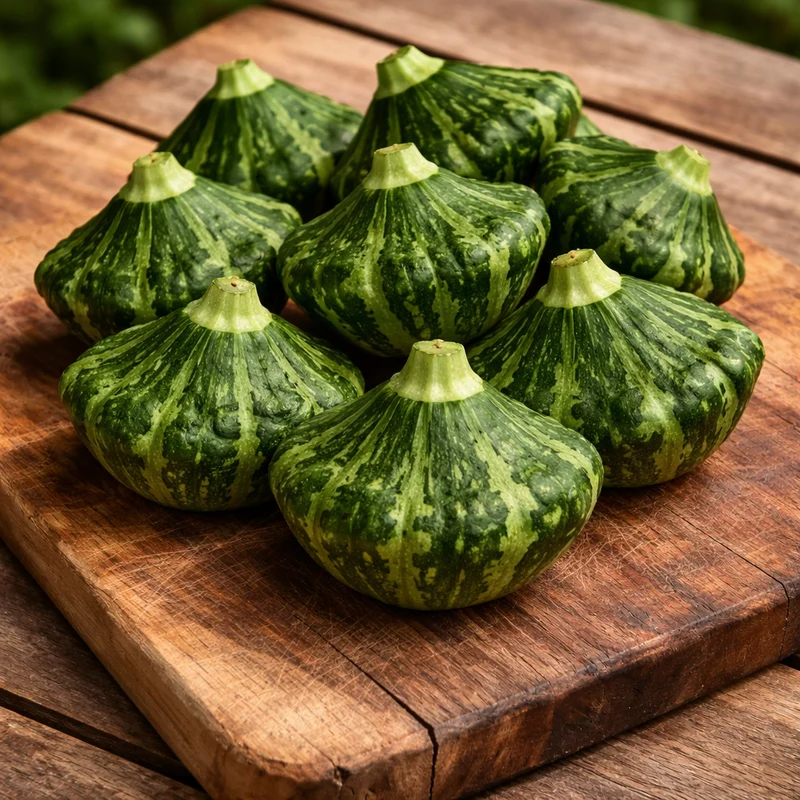 Pâtisson ( Cucurbita pepo ‘Green Lightning’)