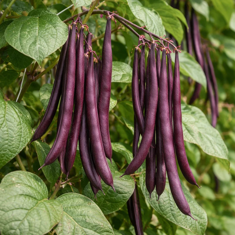 Haricot grimpant ‘Blue Coco’ ( Phaseolus vulgaris )