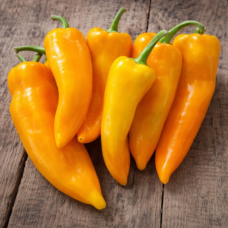 Poivron jaune ‘Gatherer’s Gold’ ( Capsicum annuum )