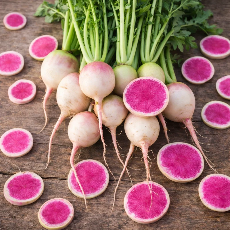 Radis ‘Melon d’eau’ ( Raphanus sativus )