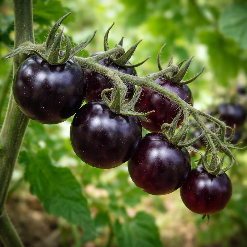Tomate cerise bleue ‘Dancing with Smurfs’ ( Solanum lycopersicum )
