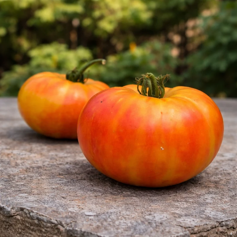 Tomate orange ‘Striped German’ ( Solanum lycopersicum )