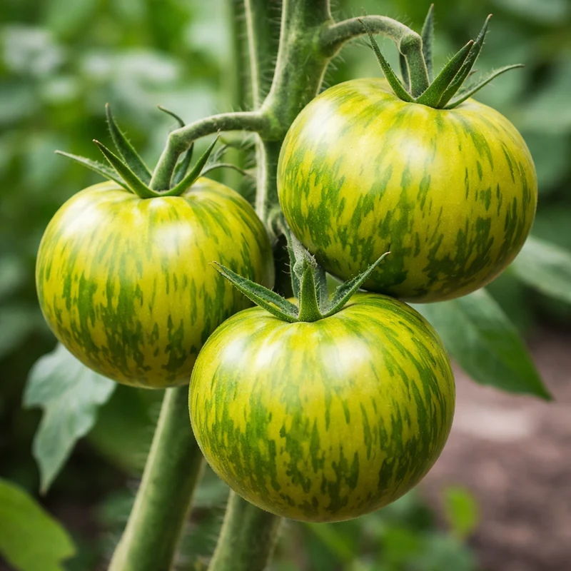 Tomate verte ‘Green Zebra’ ( Solanum lycopersicum )