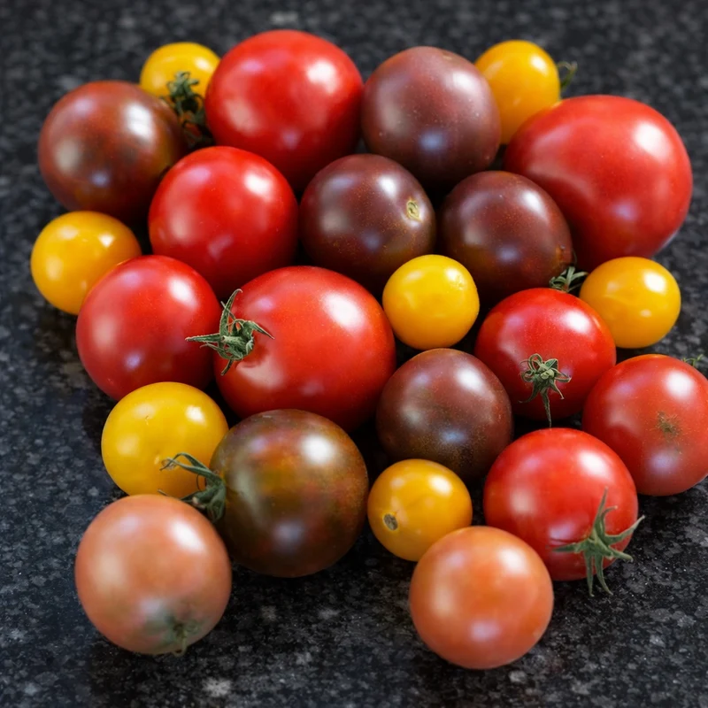 Mélange de tomates cerises ( Solanum lycopersicum )