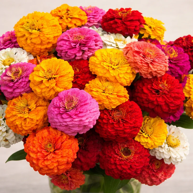 Mélange de zinnias ( Zinnia elegans )