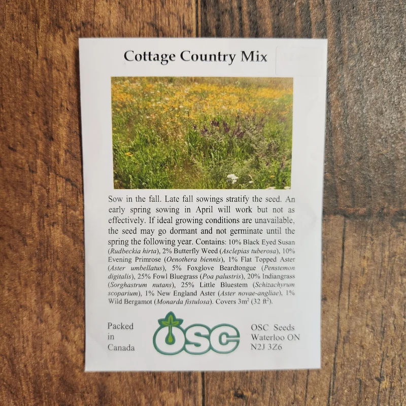 Mélange de fleurs sauvages indigènes de 'Cottage Country'