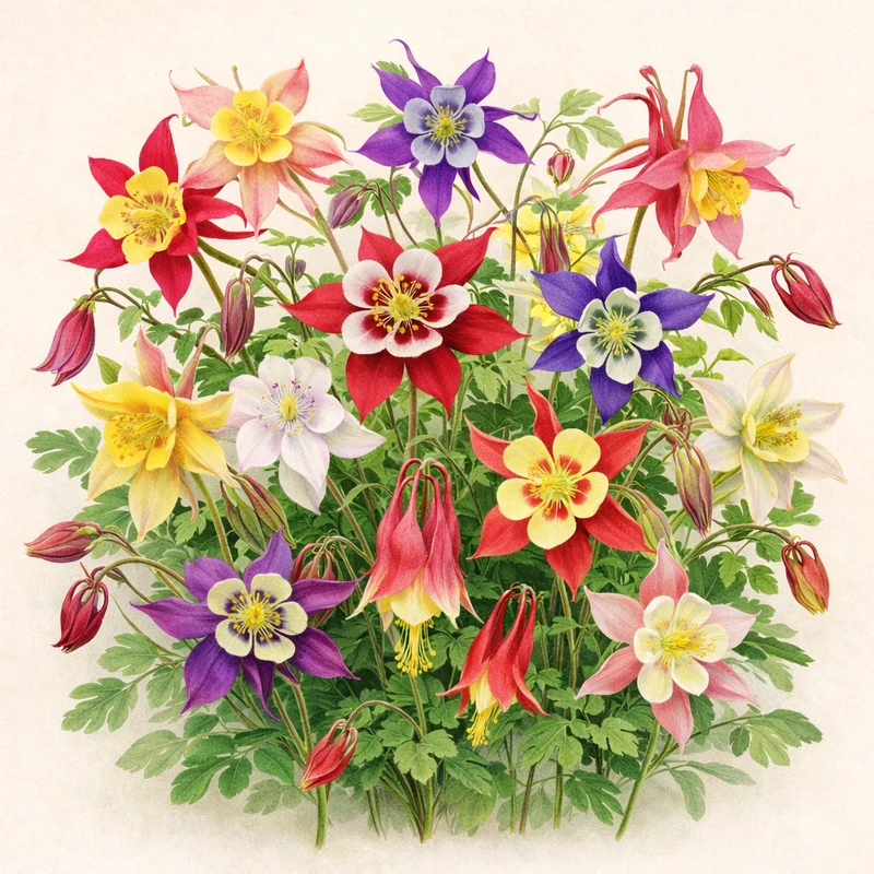 Mélange d’ancolies (Aquilegia spp.)