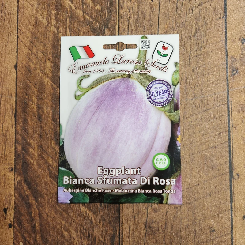 Aubergine 'Bianca Sfumata Di Rosa' (Solanum melongena)