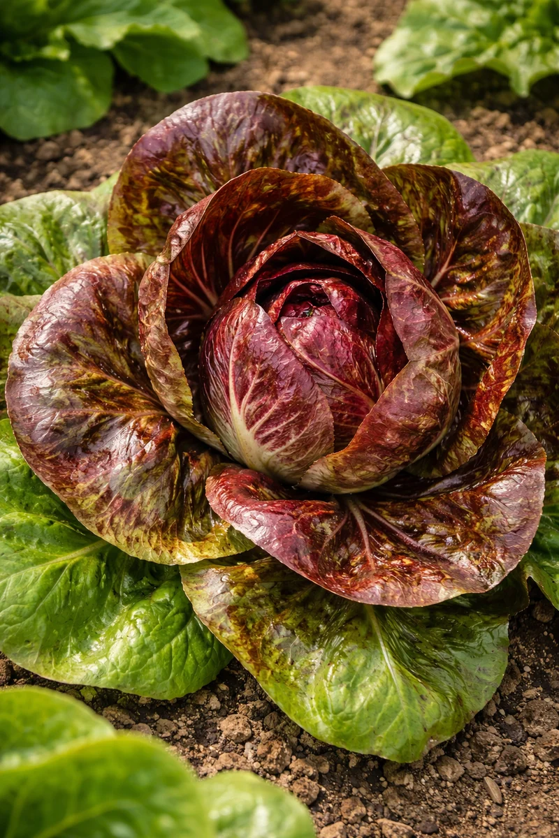 Chicorée radicchio semi-précoce 'Palla Rossa' (Cichorium intybus)